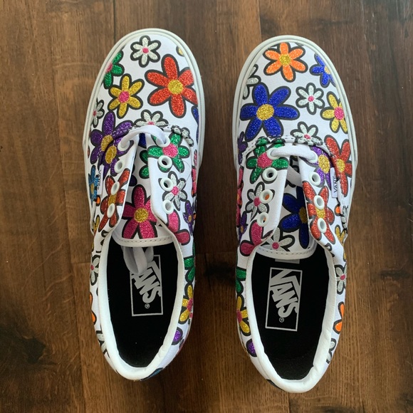 glitter flower vans